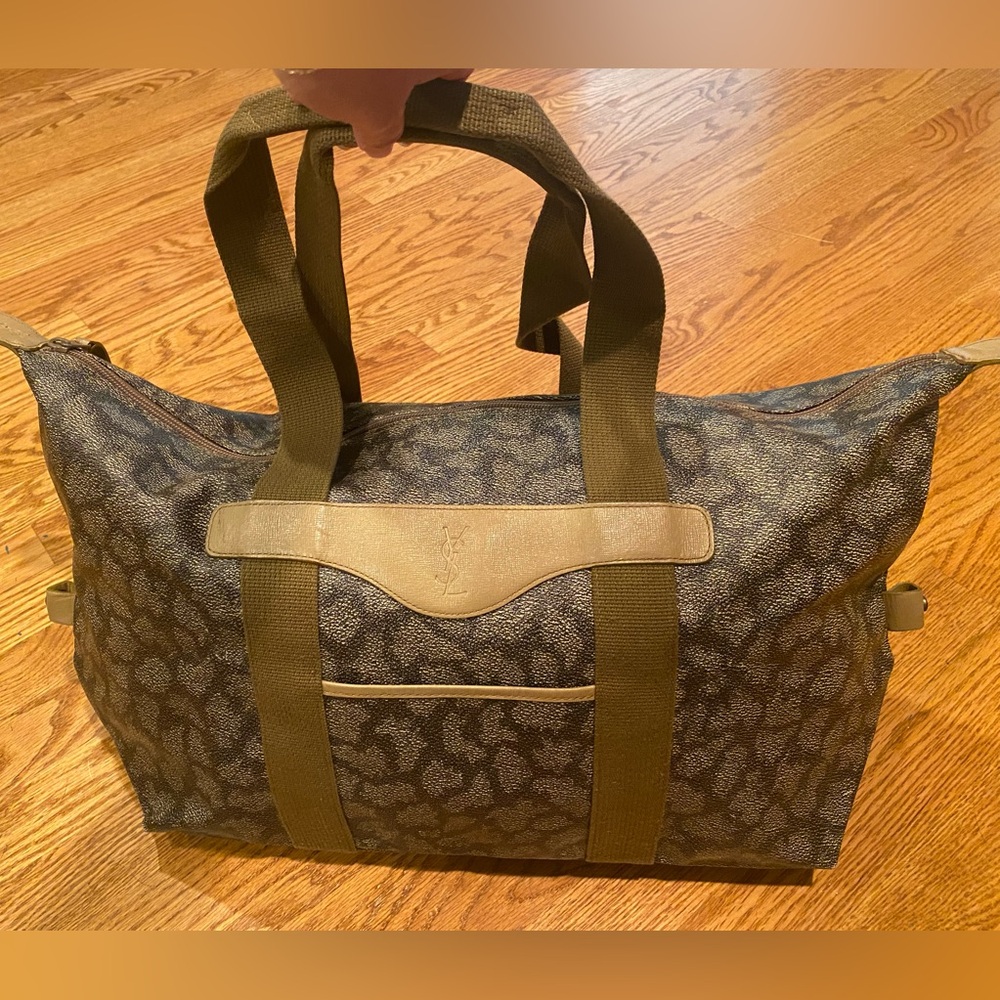 YSL giraffe print tote/duffel bag